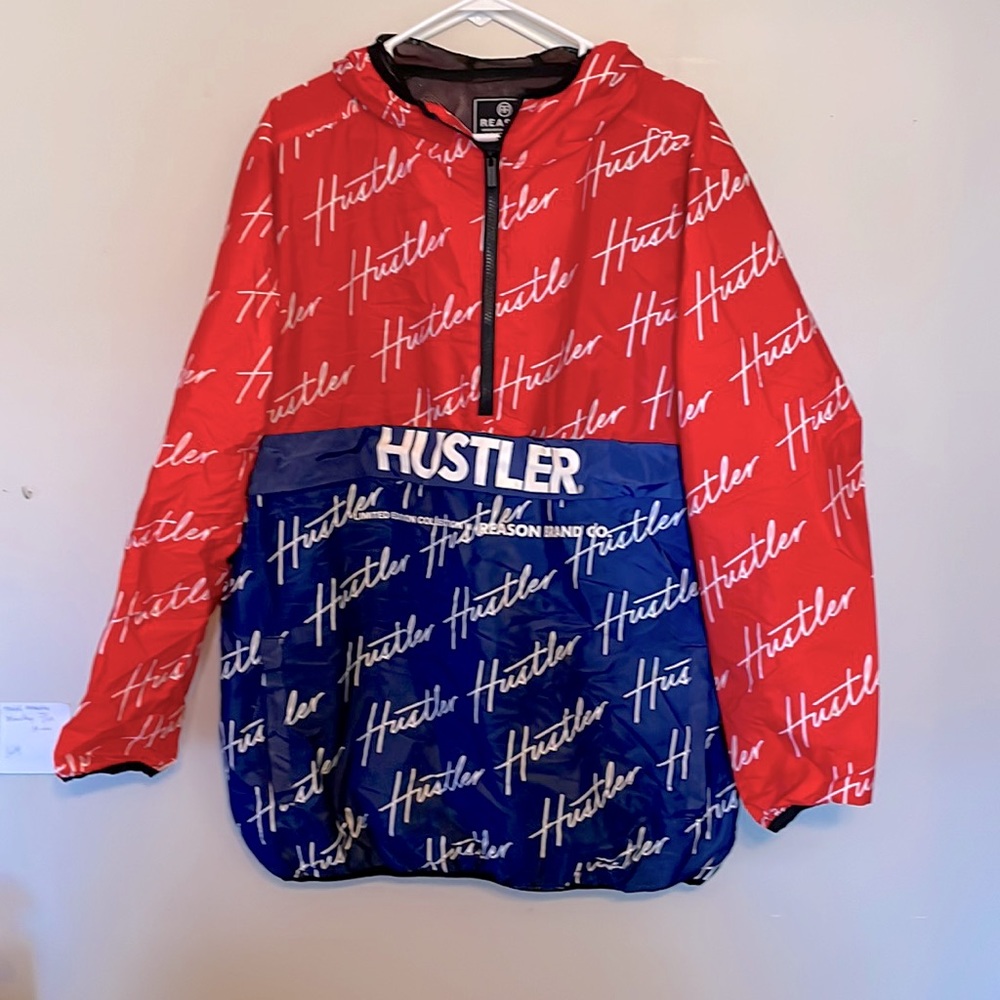 Mens All Over Print Hustler Anorak Jacket 2XL